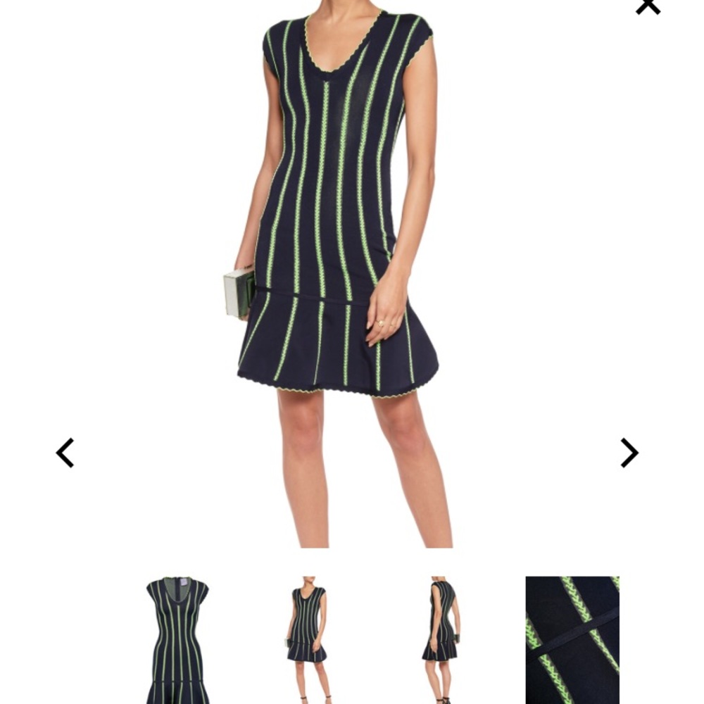 HERVÉ LÉGER
Fluted striped stretch-knit