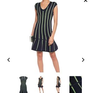 HERVÉ LÉGER
Fluted striped stretch-knit