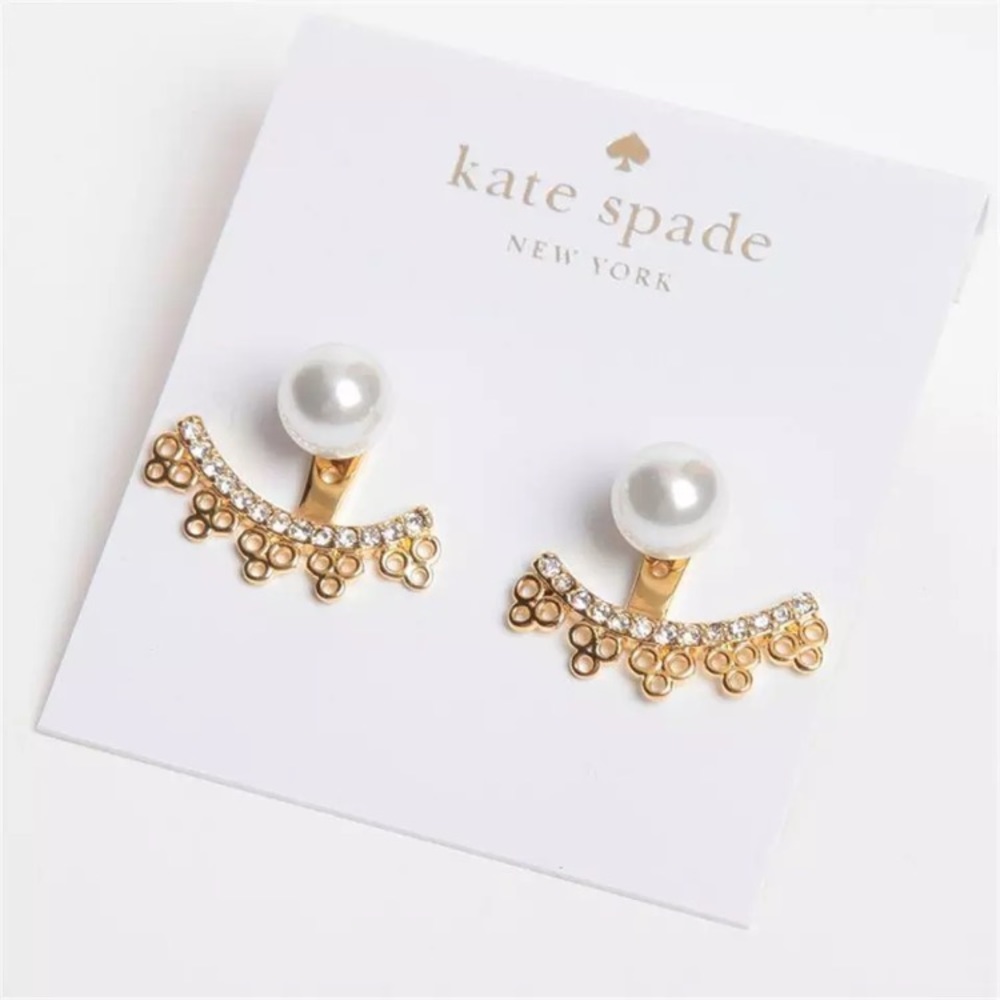 NWT Kate Spade Chantilly Charm Ear Jackets Gold