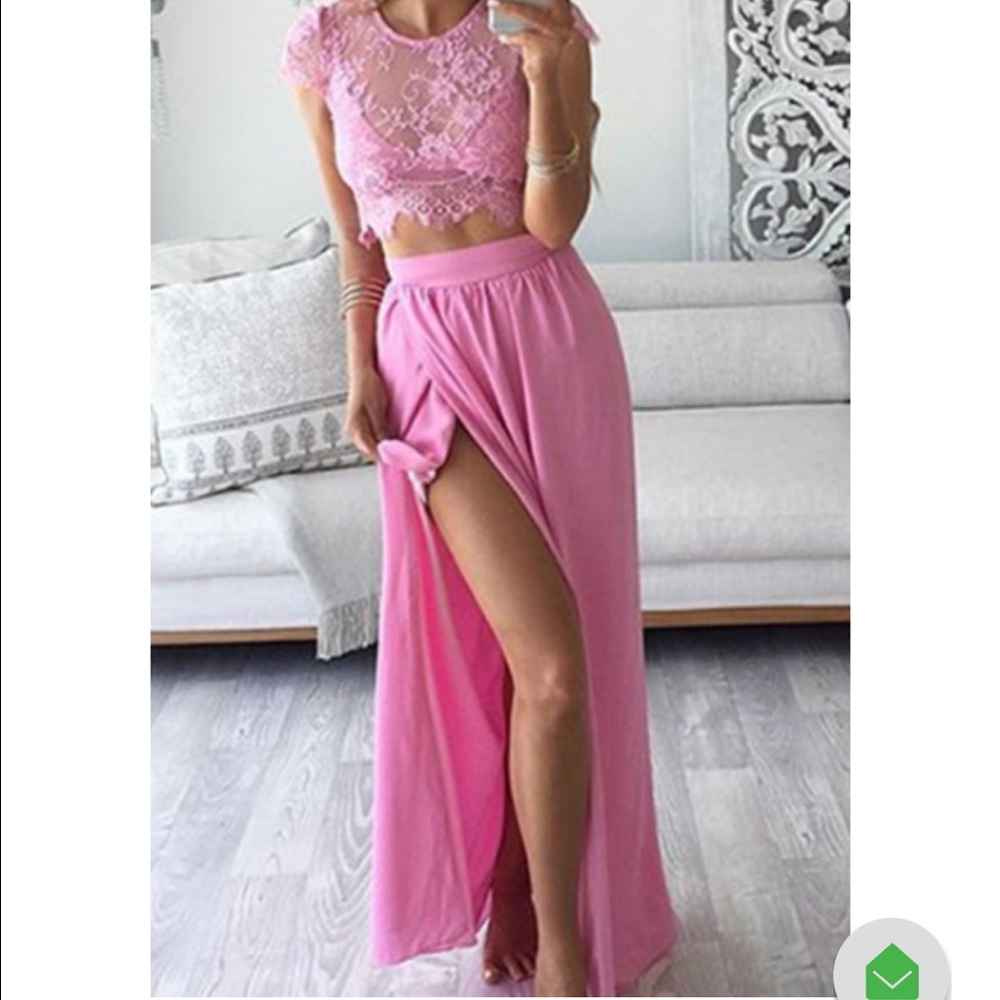 3 piece lace, pink dress - Picture 1 of 2