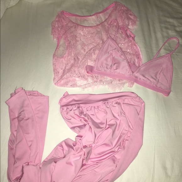 3 piece lace, pink dress - Picture 2 of 2