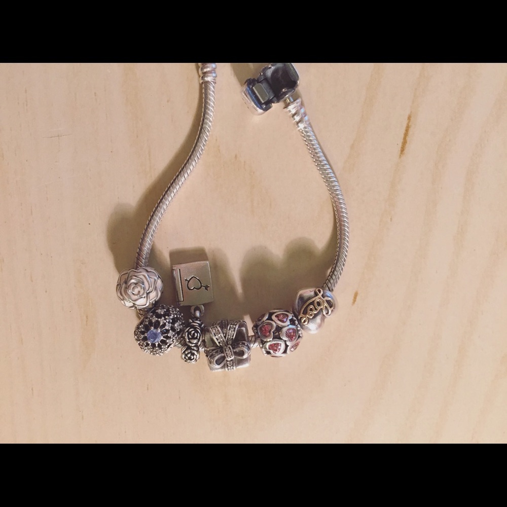 Pandora bracelet and 6 charms