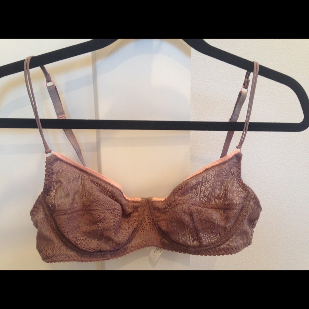 Free People purple lace crochet bra, 36B