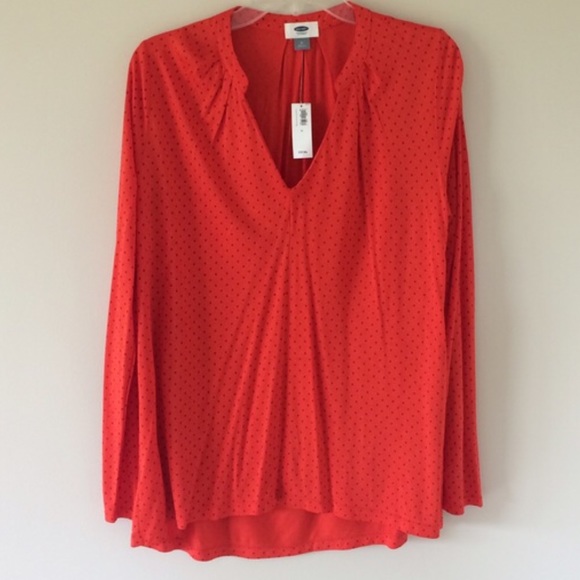 Old Navy Tops - Old Navy top, red with small black circles.