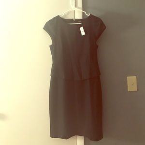 J. Crew black peplum dress, size 8
