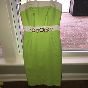 Antonio Melani Lime Green and White Dress Size 2