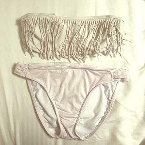 White fringe bikini