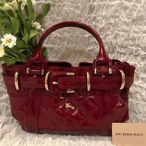 Burberry red leather Beaton bag