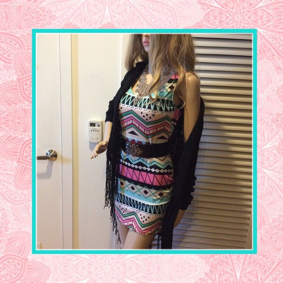 🌺 GYPSY TRIBAL DESIGN GIRL TEEN 21 DRESS BOHO MINI PETITE SMALL SUMMER BEACH - Picture 5 of 6