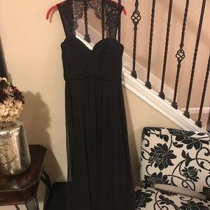 Long elegant black dress.
