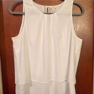 J. Crew White Tiered Tank Top