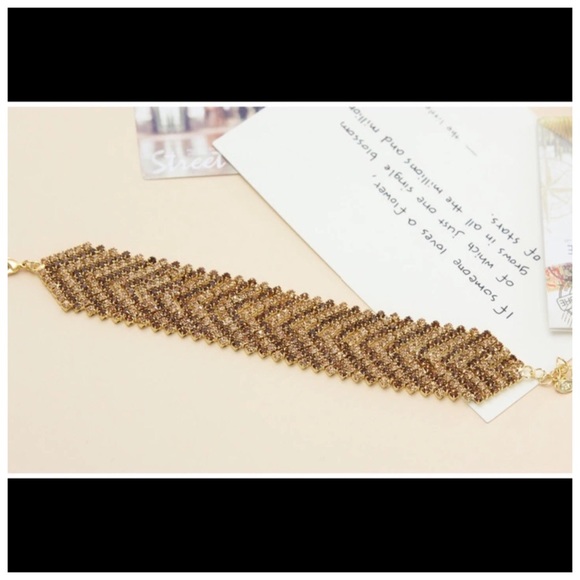 Swarovski Crystal Cognac Gold Bracelet S9 - Picture 2 of 2