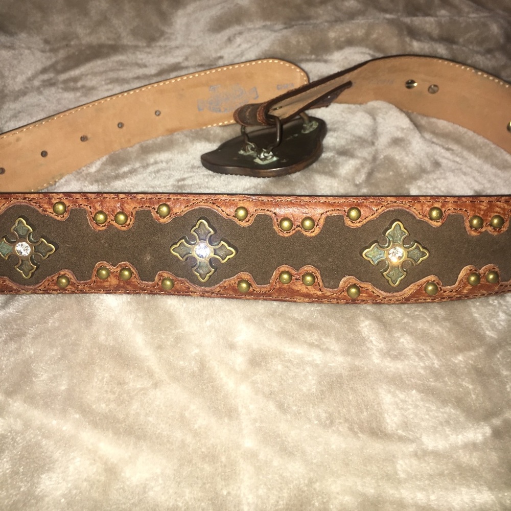 Justin boots leather bling cross belt - Picture 4 of 6