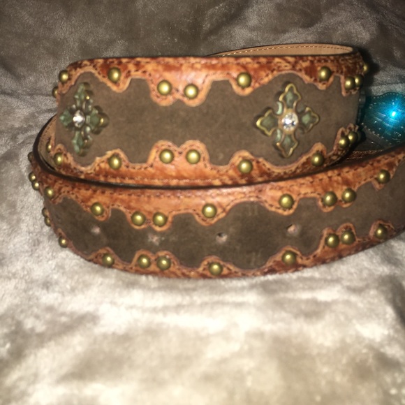 Justin boots leather bling cross belt - Picture 3 of 6