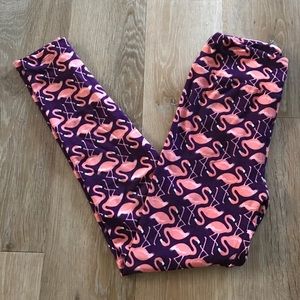 Lularoe Flamingo Leggings ECU worn and washed once