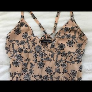 For Love & Lemons Pink Floral Dress - MEDIUM