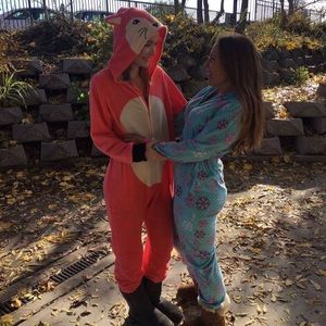 Pink fox onesie