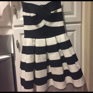 Black and white striped dress