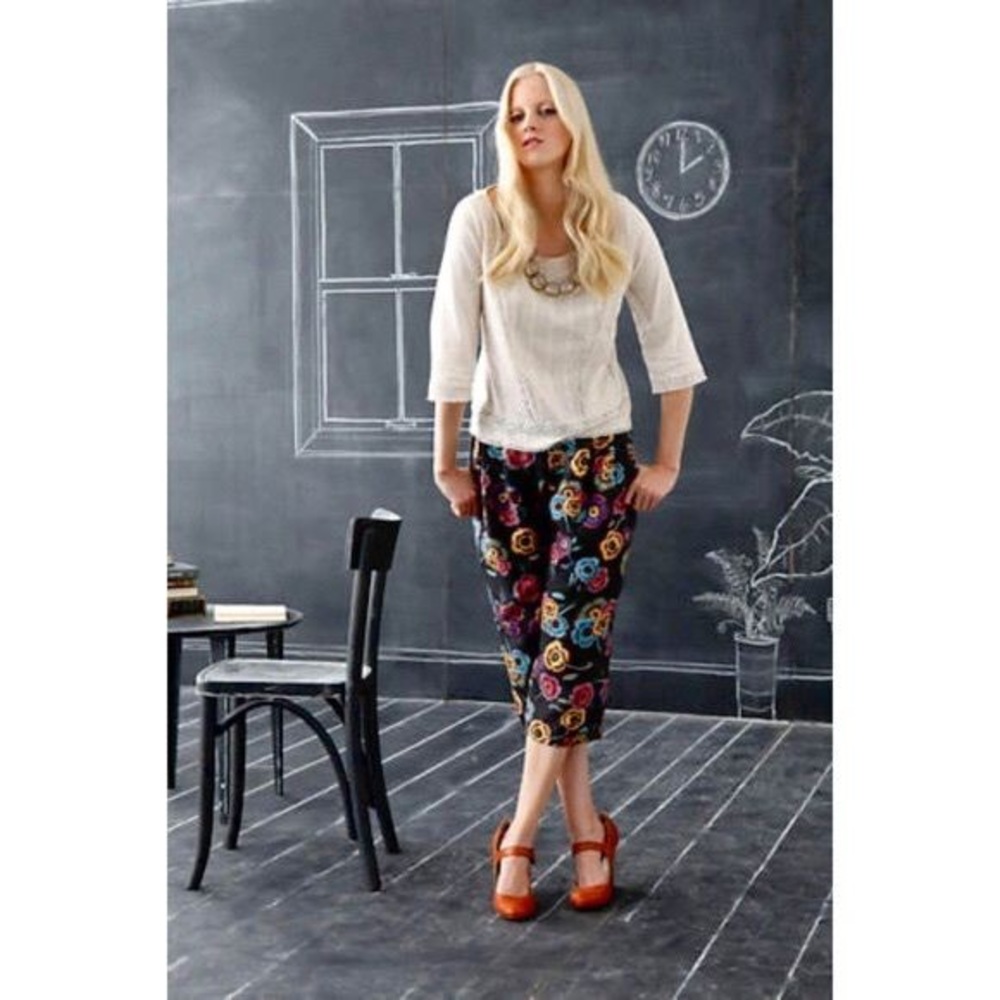 Anthropologie Corey Lynn Calter Floral Pants Sz 4