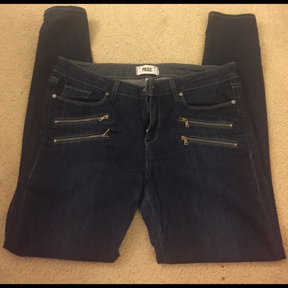 Paige skinny jeans with zipper detail
