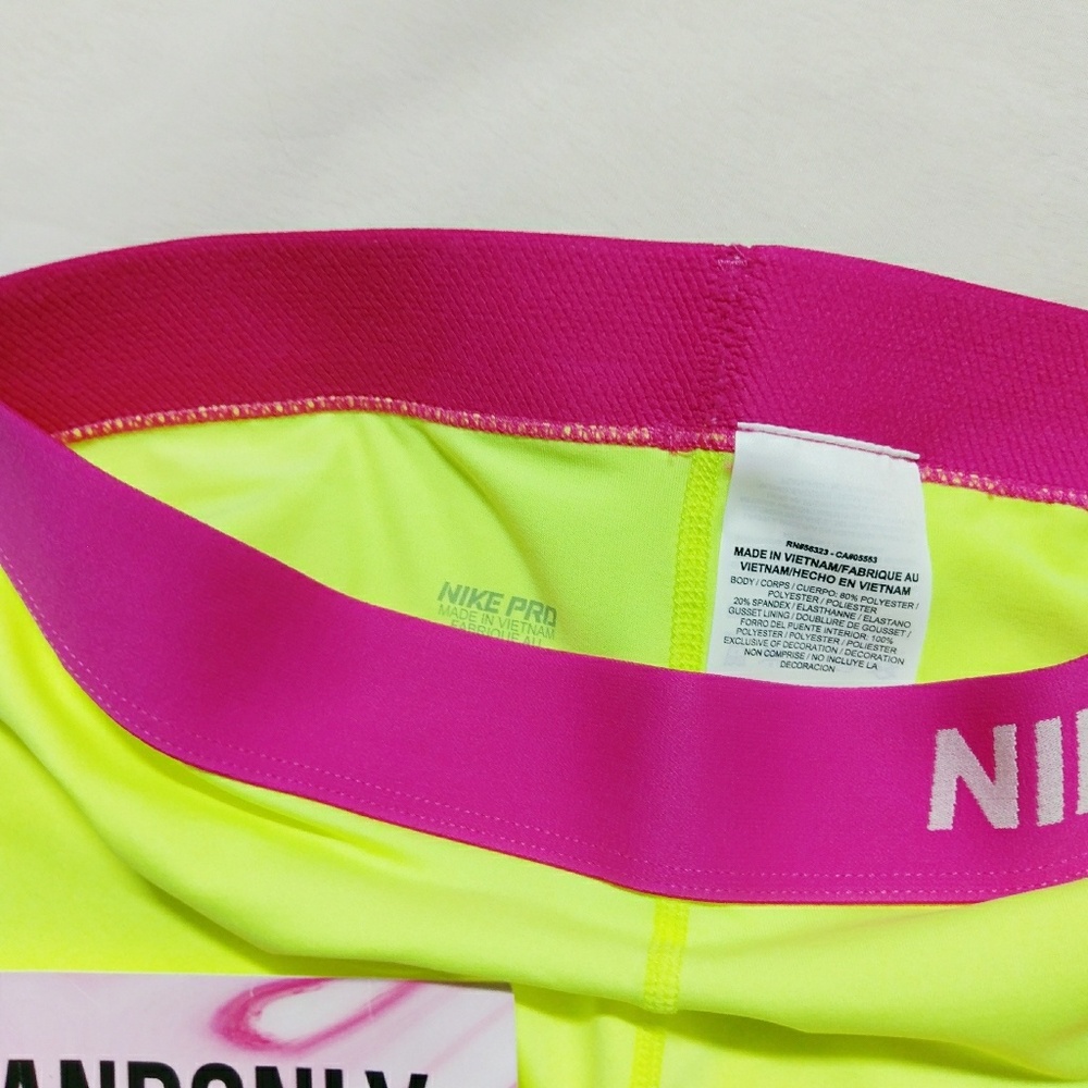 *PARTY SALE* (S) NWT Nike Pro Shorts Neon Pink - Picture 3 of 5