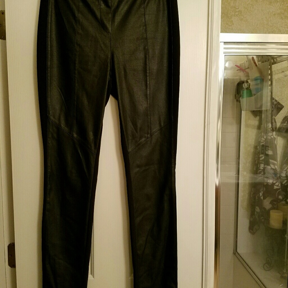 Bcbg, black faux-leather leggings