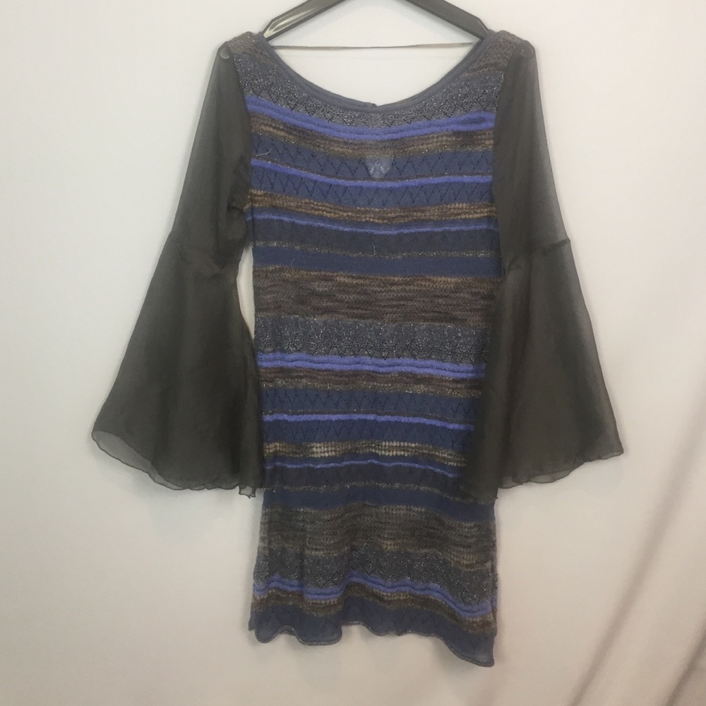 free people bell sleeve sweater mini dress