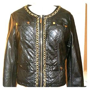 Quilted Faux Leather Jacket