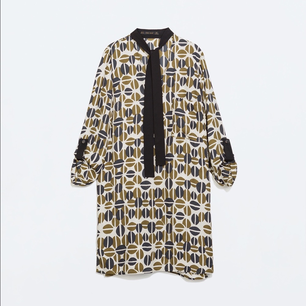 Zara Contrast Tie Print Tunic