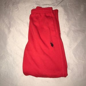 Red U.S. Polo Assn. sweat pants