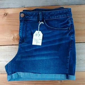 Lauren Conrad Dark Wash Cuffed Shorts