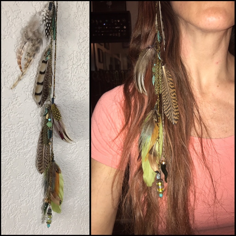 Feather hair clip ins