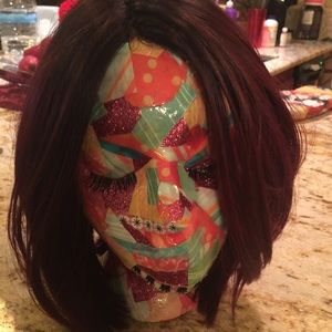 Heat Resistant Wig-Asymetrical Bob-Burgandy