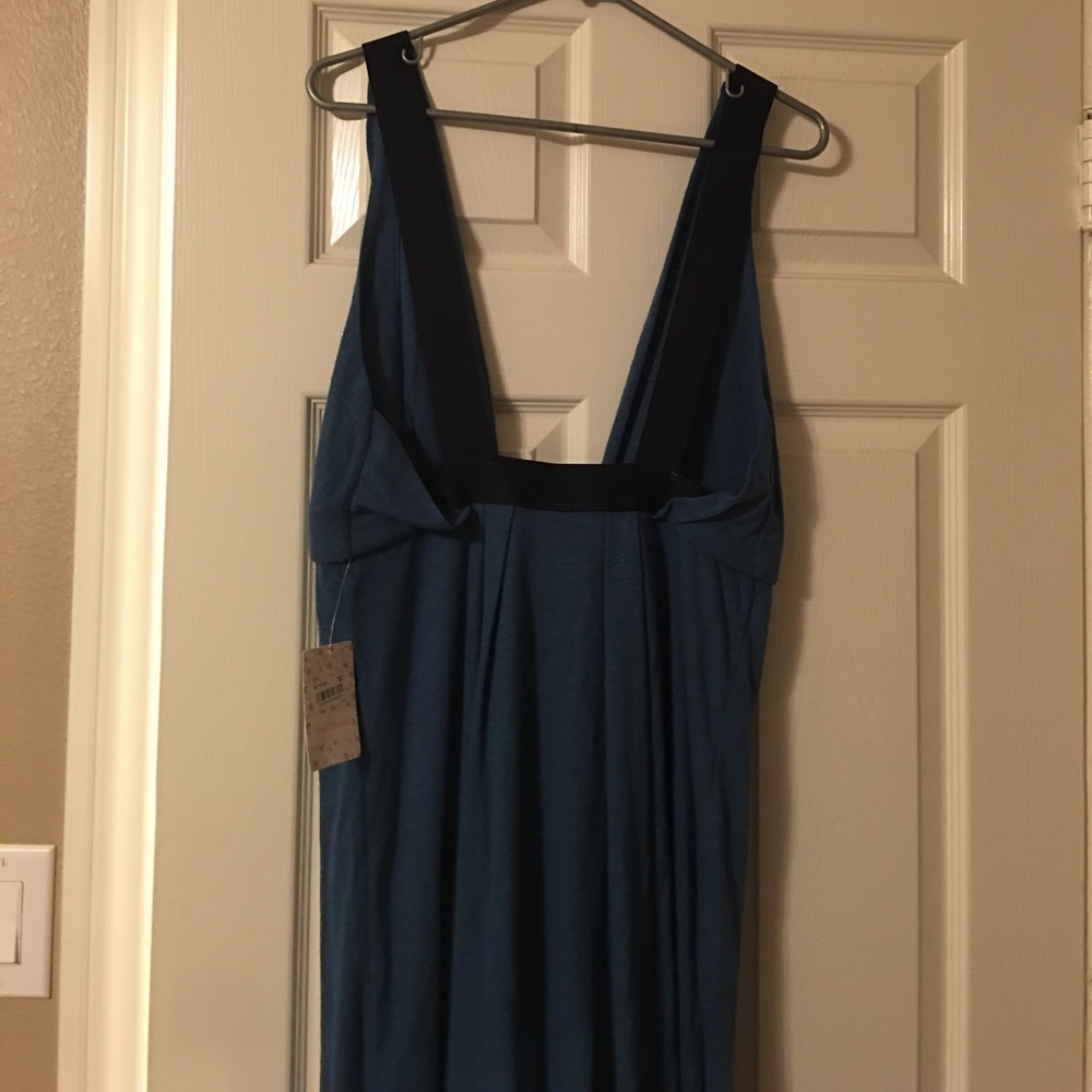 🎉🎉 Free People Blue Nile Heidi Plunge Boho Maxi - Picture 6 of 7