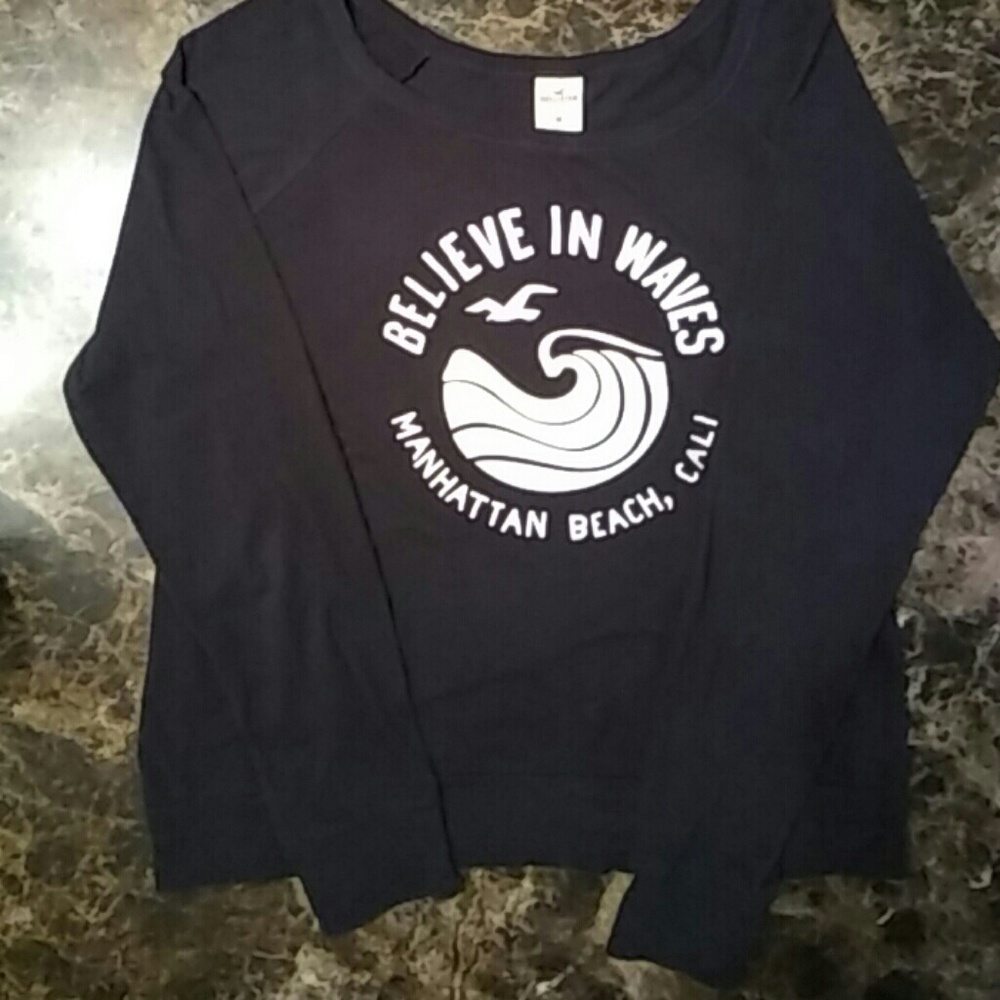 Hollister 3/4 sleeve short black T-shirt