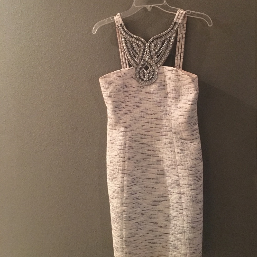 Laundry dress with sequin top and silver thread