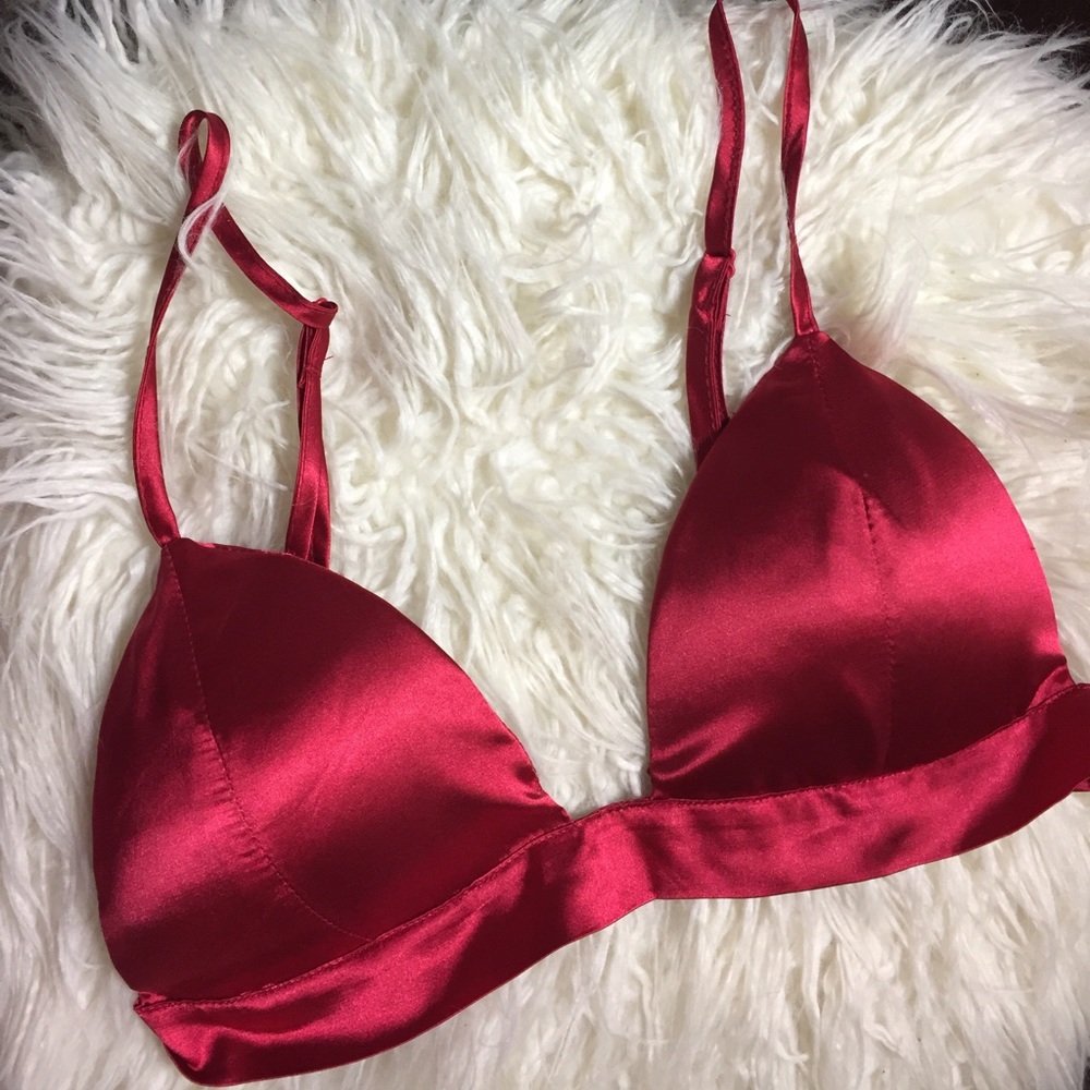 Red Satin Bralette