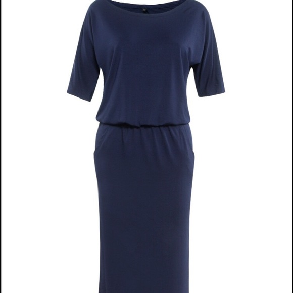 Navy blue maxi dress DRC106* - Picture 3 of 4