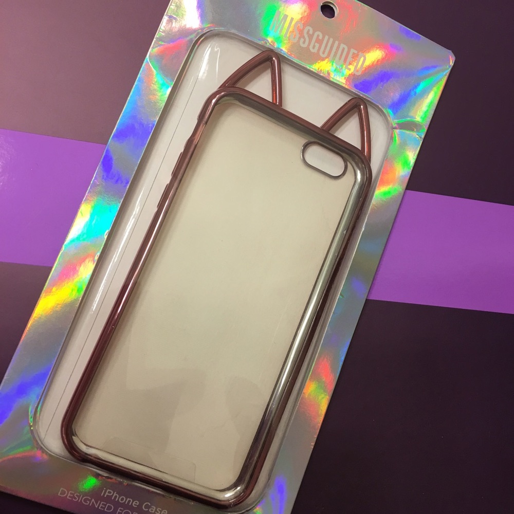 Missguided rose gold cat ear IPhone 6/6s case!