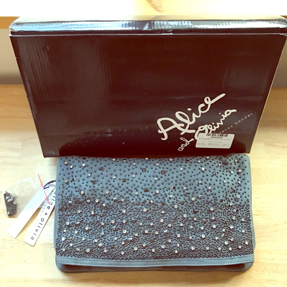 Alice + Olivia Rhinestone Waterfall Me Clutch