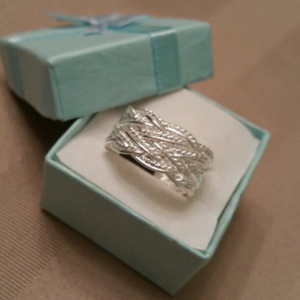 NWT STERLING SILVER WOVEN RING