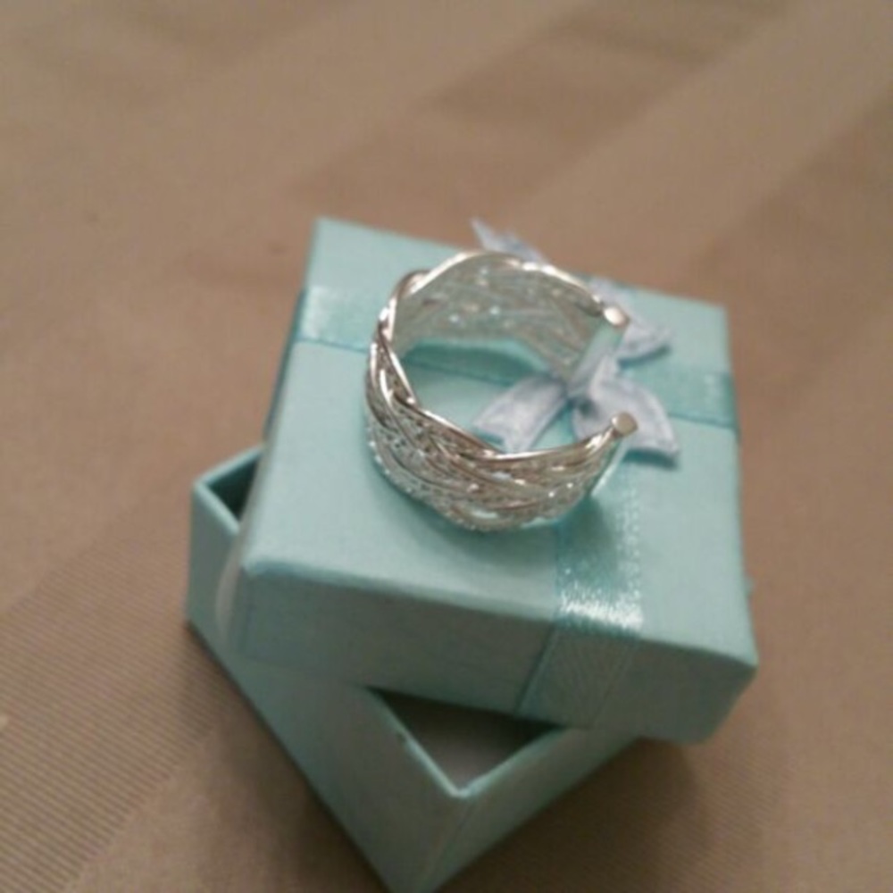 NWT STERLING SILVER WOVEN RING - Picture 2 of 3