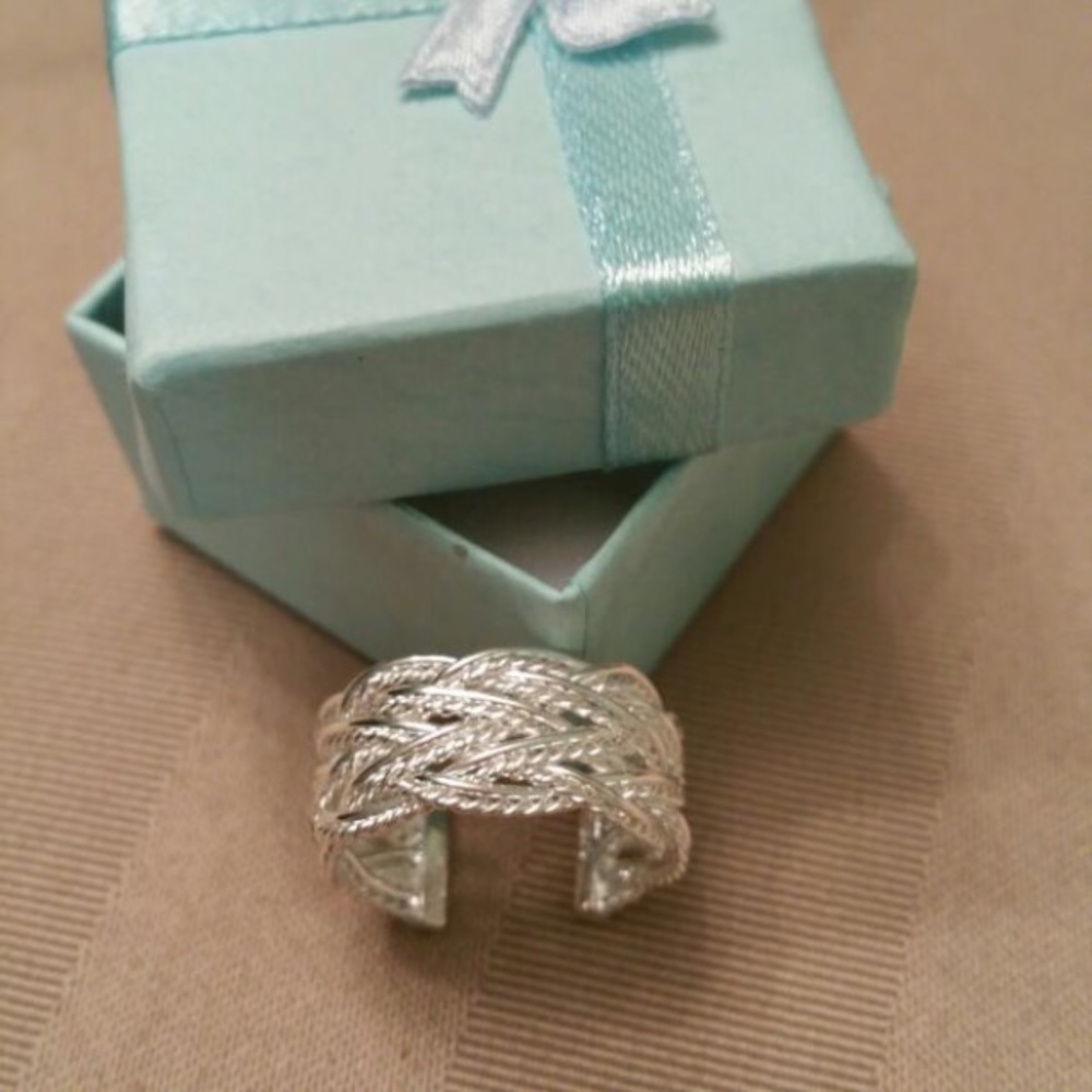 NWT STERLING SILVER WOVEN RING - Picture 3 of 3