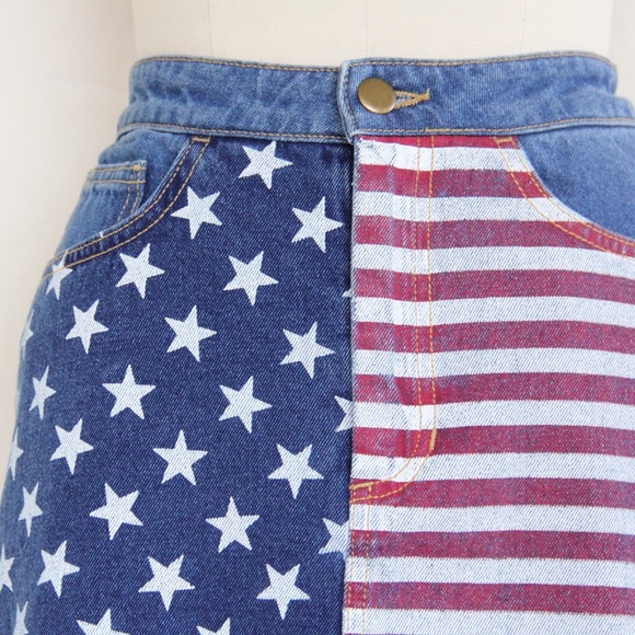 American Flag Denim Skirt - Picture 3 of 6