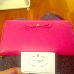 Prada pink wallet