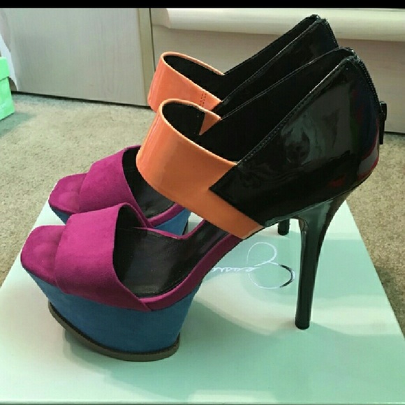 Jessica Simpson Shoes - Purple, Orange & Black Heels