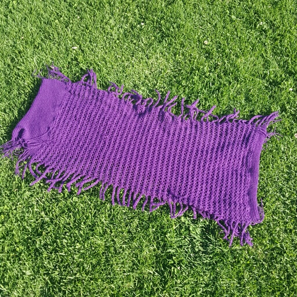 Royal Purple Infinity Scarfwith fringe 86" Around - Picture 4 of 7
