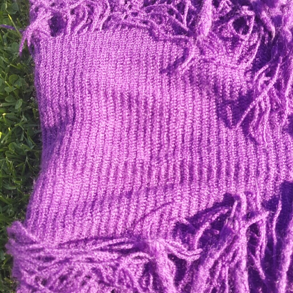 Royal Purple Infinity Scarfwith fringe 86" Around - Picture 7 of 7