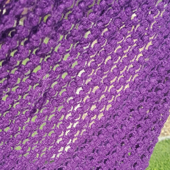 Royal Purple Infinity Scarfwith fringe 86" Around - Picture 3 of 7