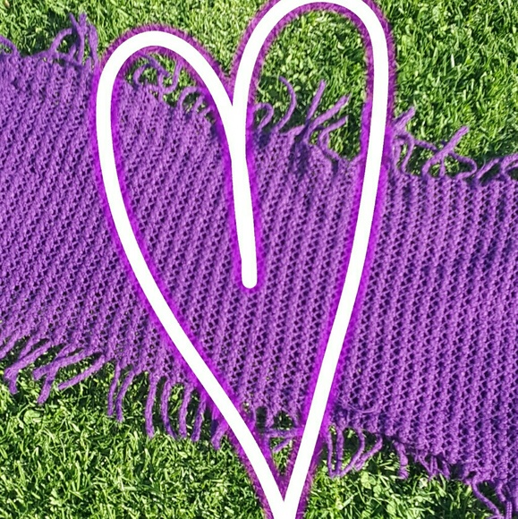 Royal Purple Infinity Scarfwith fringe 86" Around - Picture 2 of 7